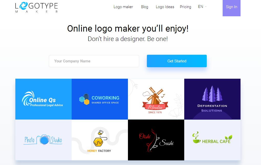 1. موقع Logotypemaker